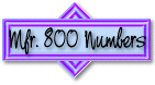 Manufacturer 800 Numbers